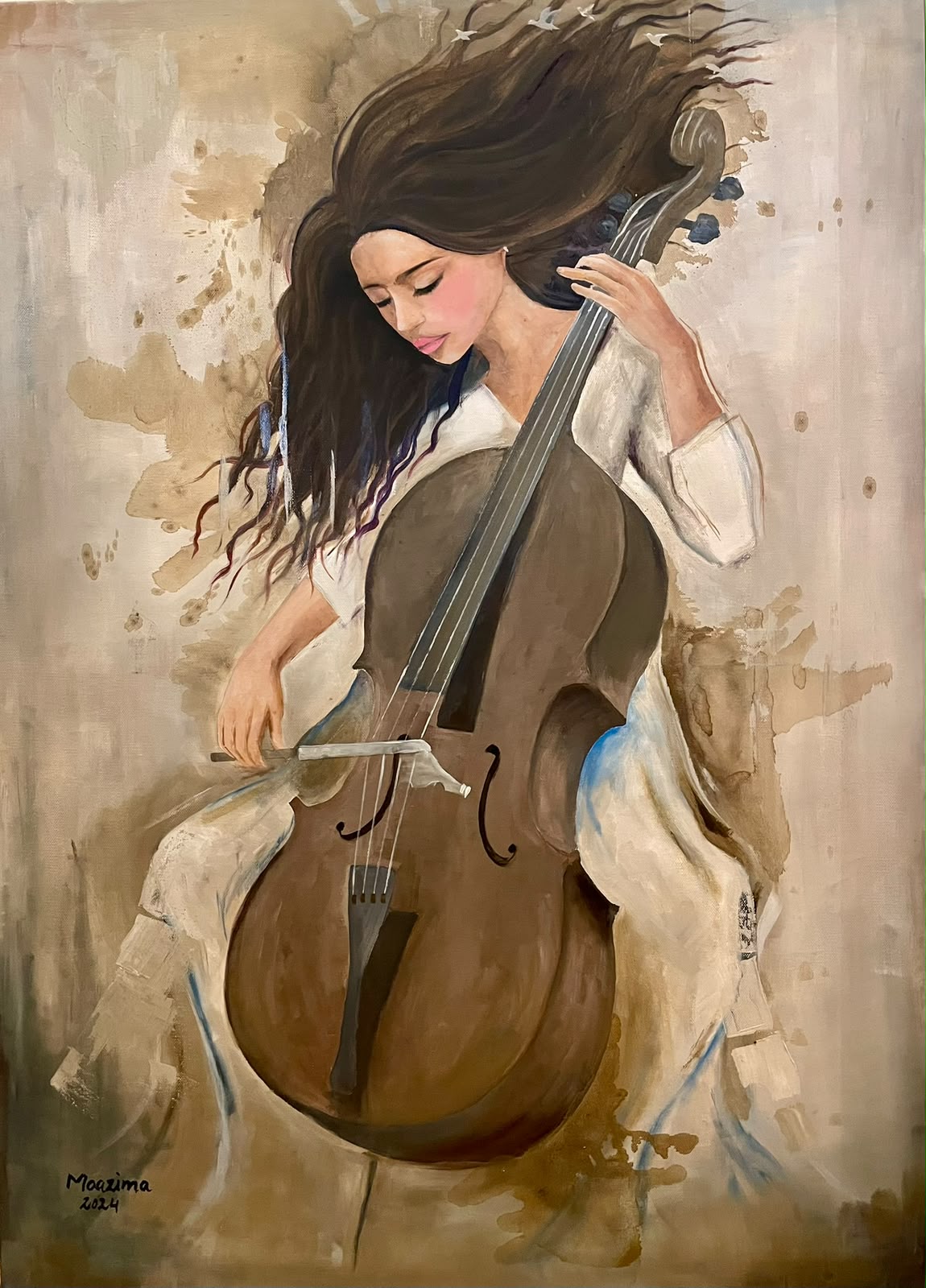 Violen Woman painting by Moazima
